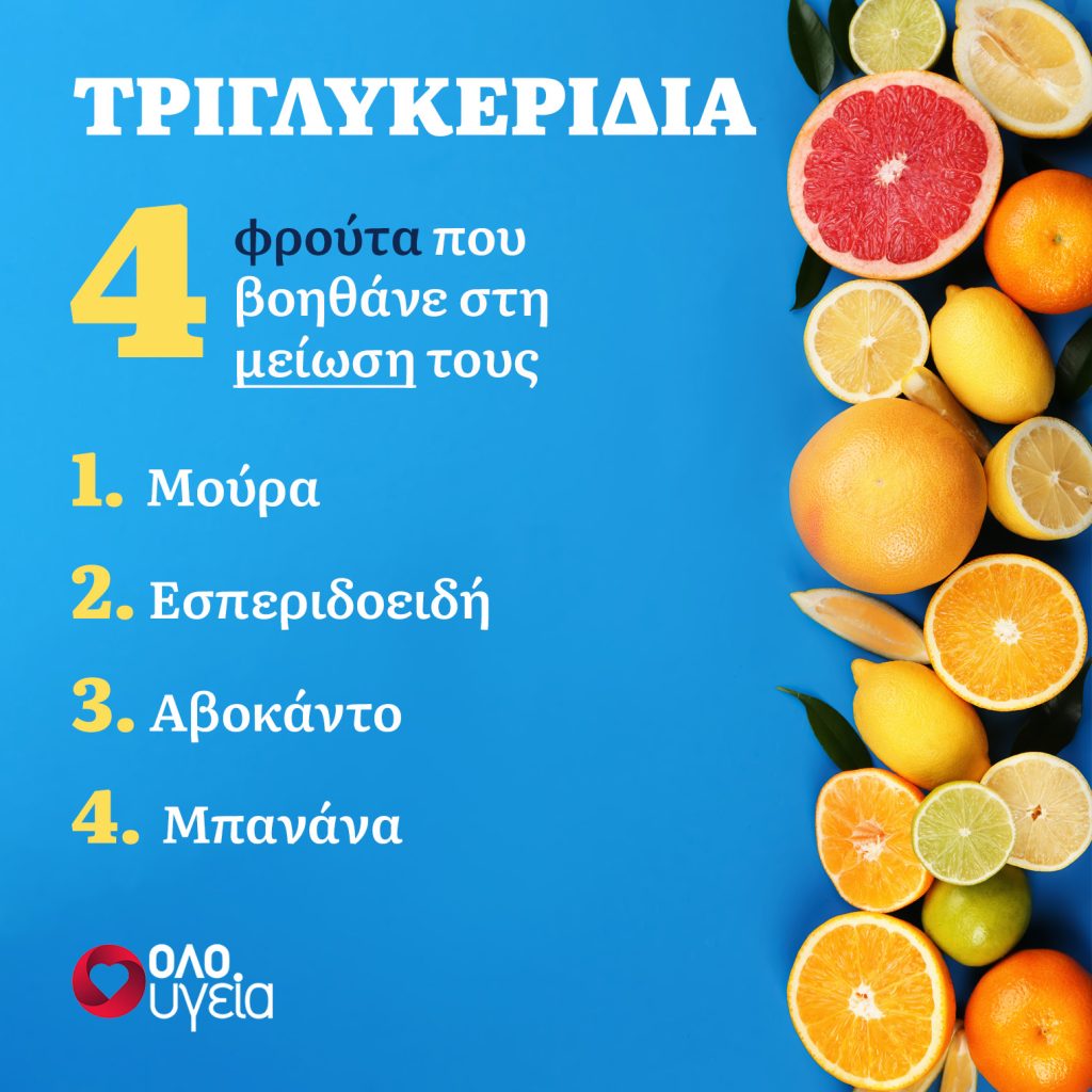Φρούτα που ρίχνουν τα τριγλυκερίδια - infographic - oloygeia.gr